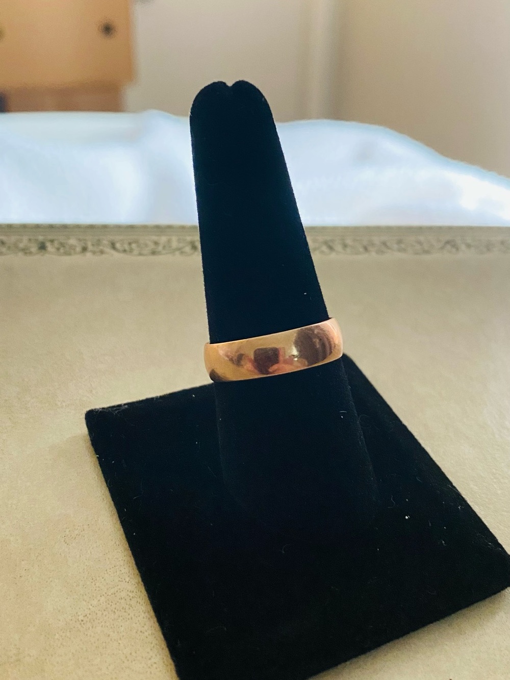 Vintage Men's Wide 14k Rose Yellow 583 Gold Wedding Marriage Band Signed